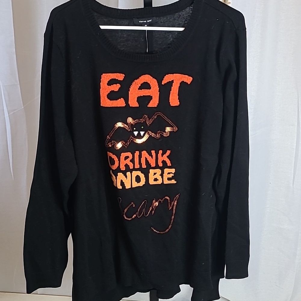 Verve Ami Halloween Sweater "Eat Drink & Be Scary" 3x